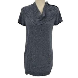 127. Tommy Hilfiger Women’s Gray Cowl Neck Short Sleeve Sweater Dress Medium